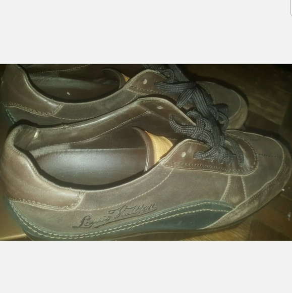 Louis Vuitton brown/black script mens shoes US9 - Picture 3 of 5